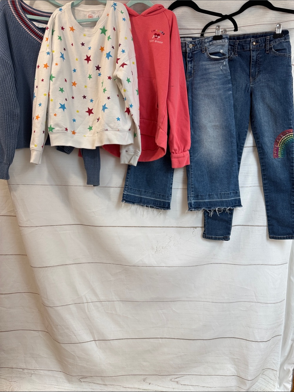 Bundle of 5 Kids Denim Jeans-Sweatshirt-Gap- Cat & Jack size Large 14/16
